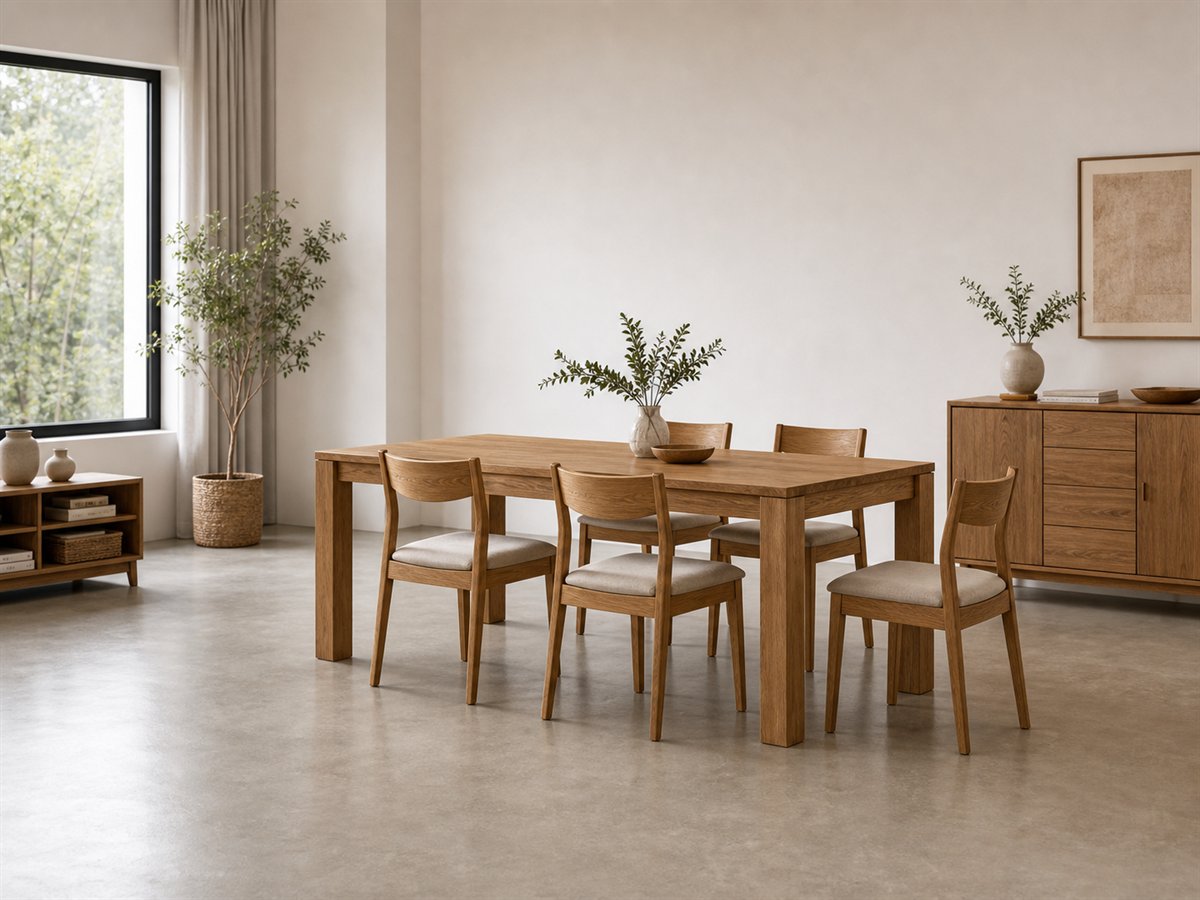 Oak dining table and chair reference