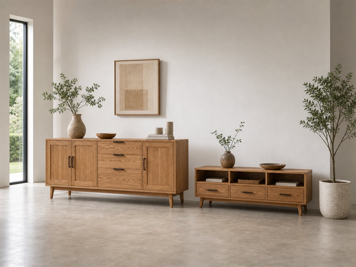 Oak cabinet and storage reference